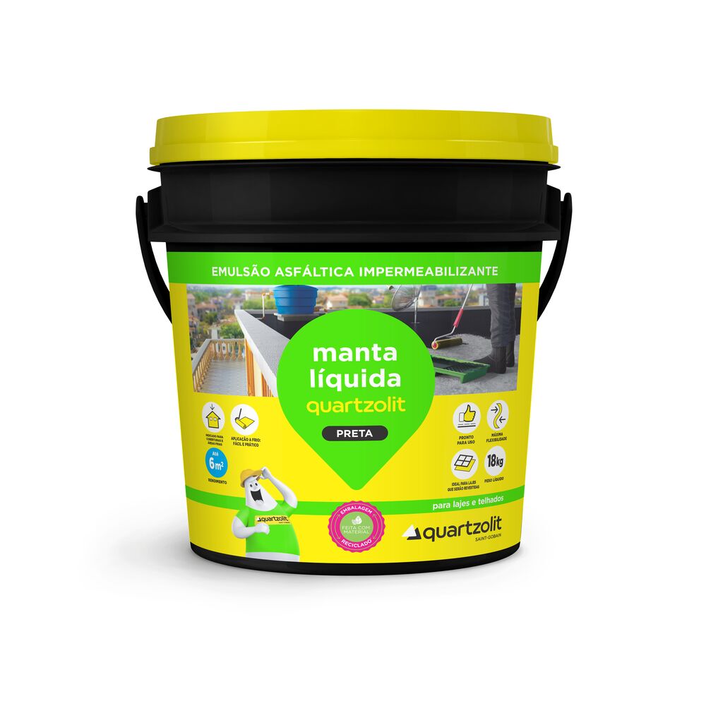 Impermeabilizante Quartzolit Manta Líquida 18kg Preto