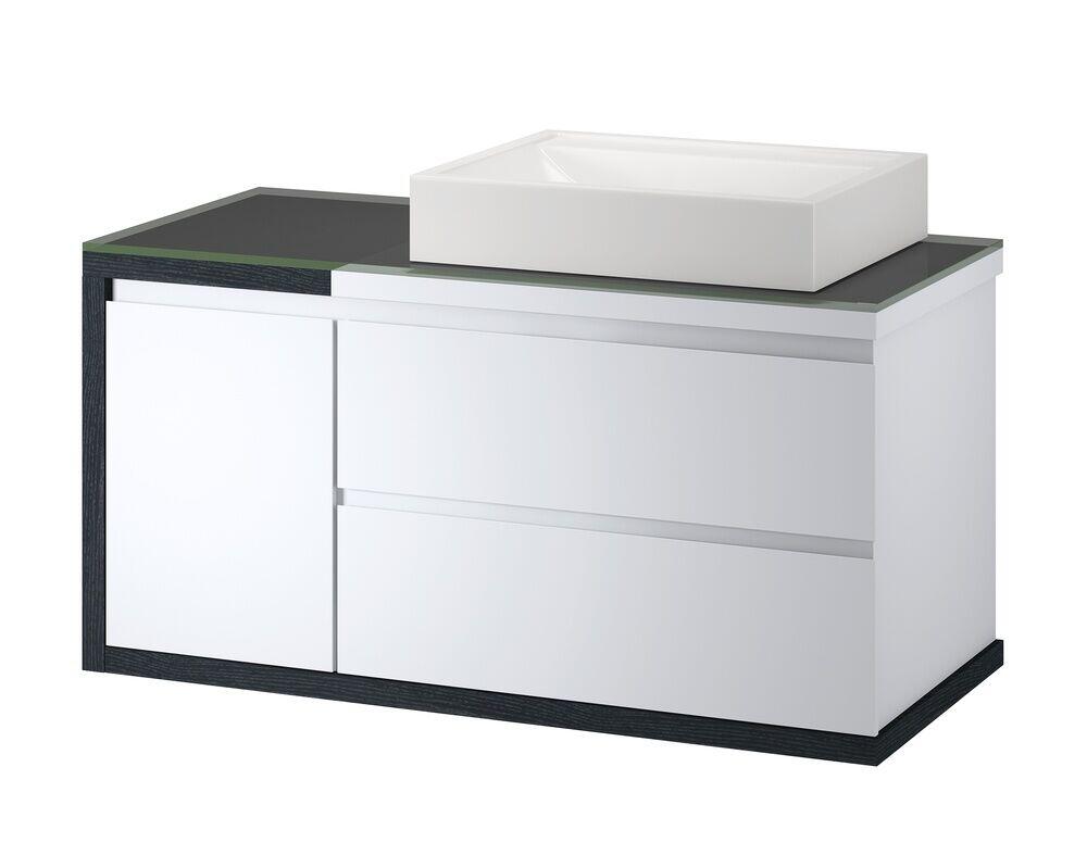 Gabinete para Banheiro Suspenso Linea Plus Branco/Fresno 100x50cm C-Linea