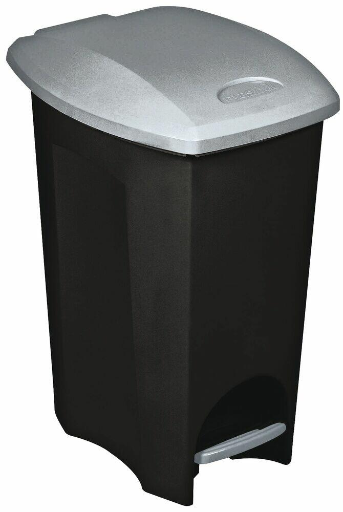 Lixeira de Plástico Pedal Plasútil Ecoblack 33L