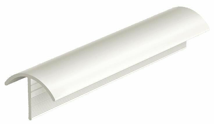 Canto Externo de Sobrepor 2,70m PVC Tec 301 Branco Tecnoperfil