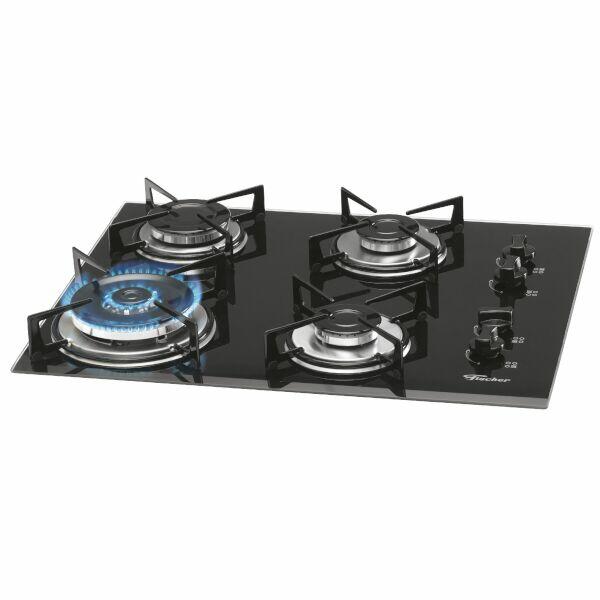 Cooktop a Gás Ébano 4 Bocas Tripla Chama Preto Fischer