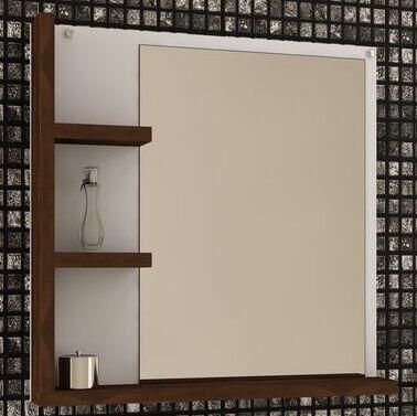 Espelheira para Banheiro C-Linea Sevilha 80x75cm Branco/Ameixa