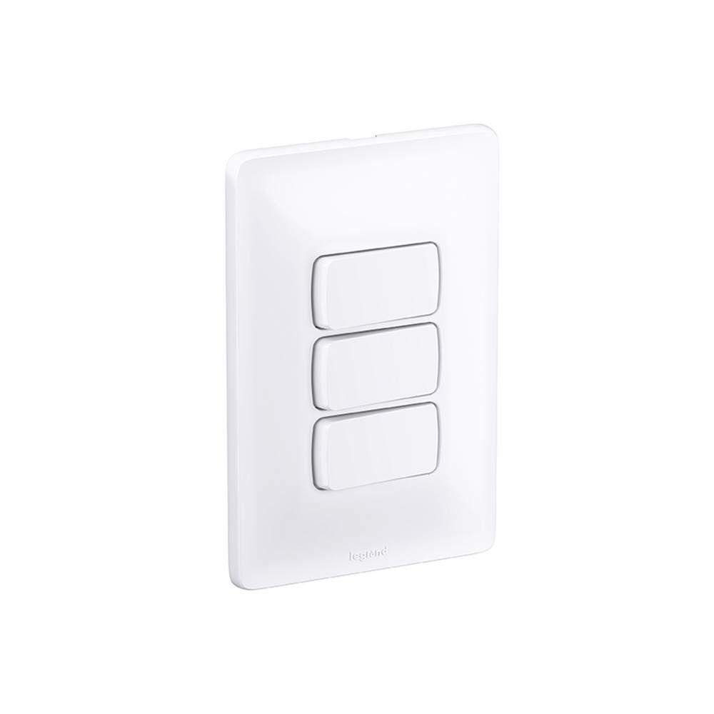 Conjunto Interruptor Zeffia 3 Módulos 2 Simples 1 Paralelo 10A 250 Branco Pial