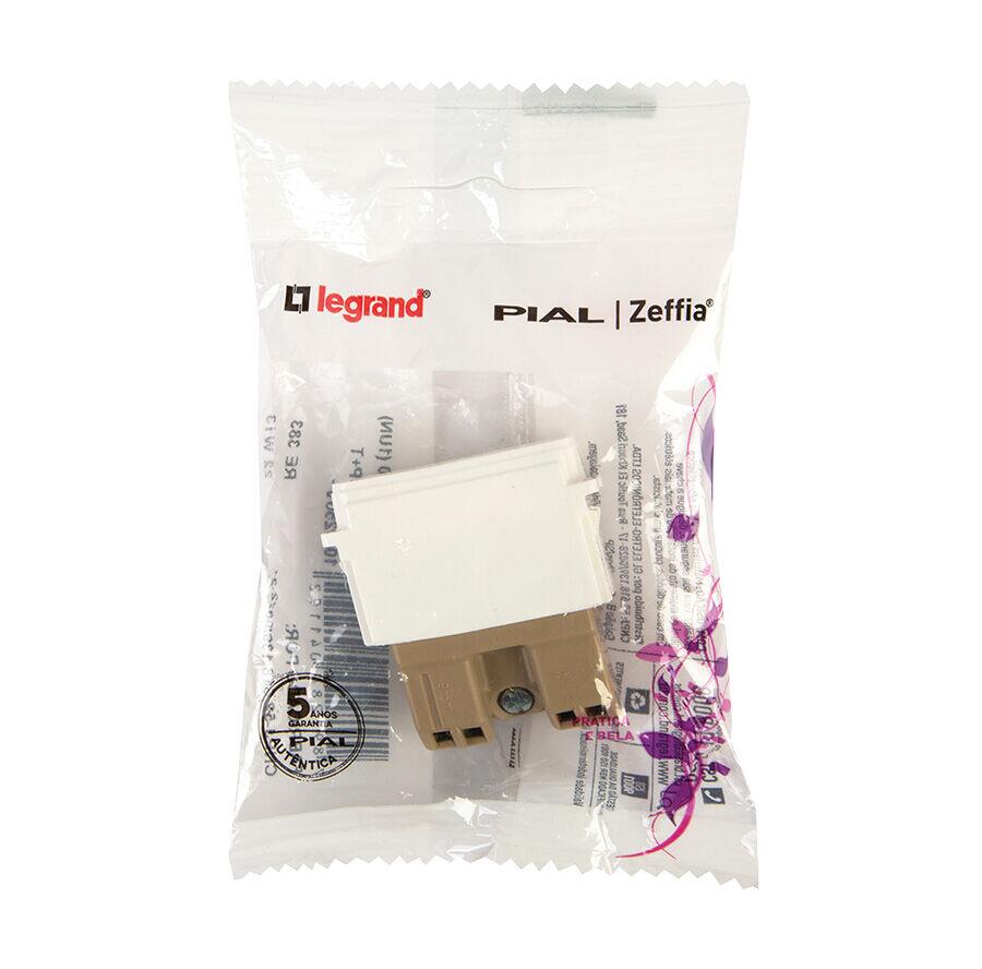 Modulo Zeffia Tomada 2 Pinos +Terra 10 Amperes Branco Pial