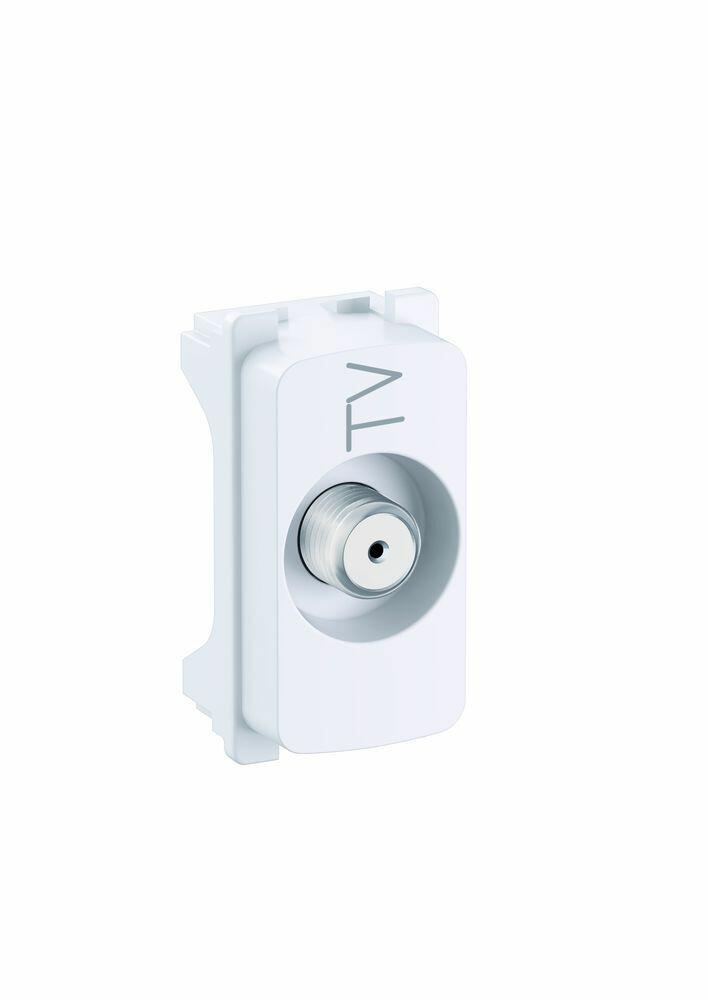Módulo Tomada para antena de TV SAT Coaxial Zeffia Branco Pial