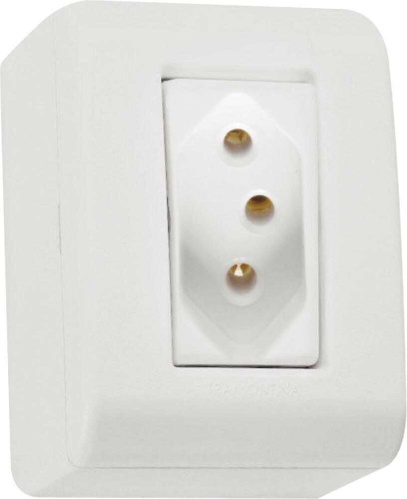 Conjunto Tomada LizFlex 1 Módulo 2P+T 10A Branco Tramontina