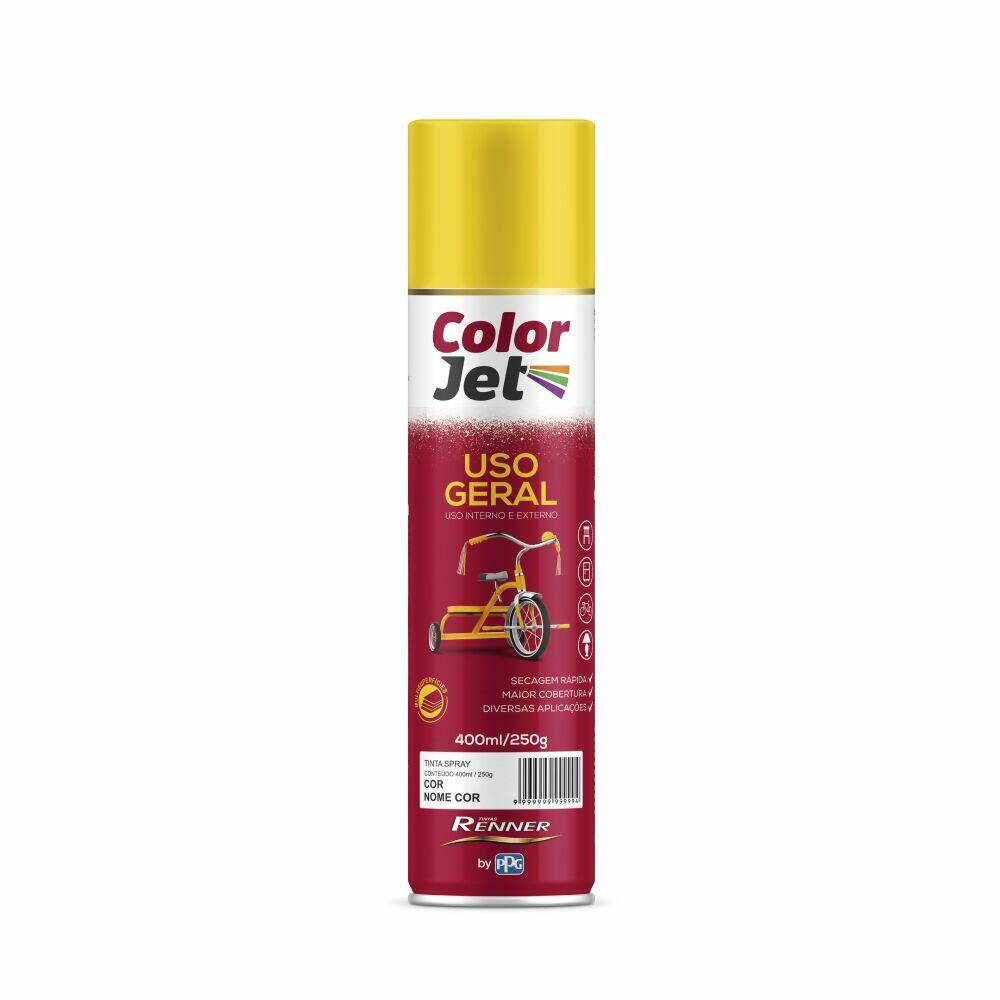 Tinta Spray Color Jet Uso Geral Renner 400ml Preto 161580