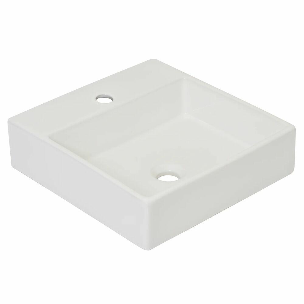 Cuba para Banheiro de Apoio Louça Quadrada Branca South Branco 41x41 Addra