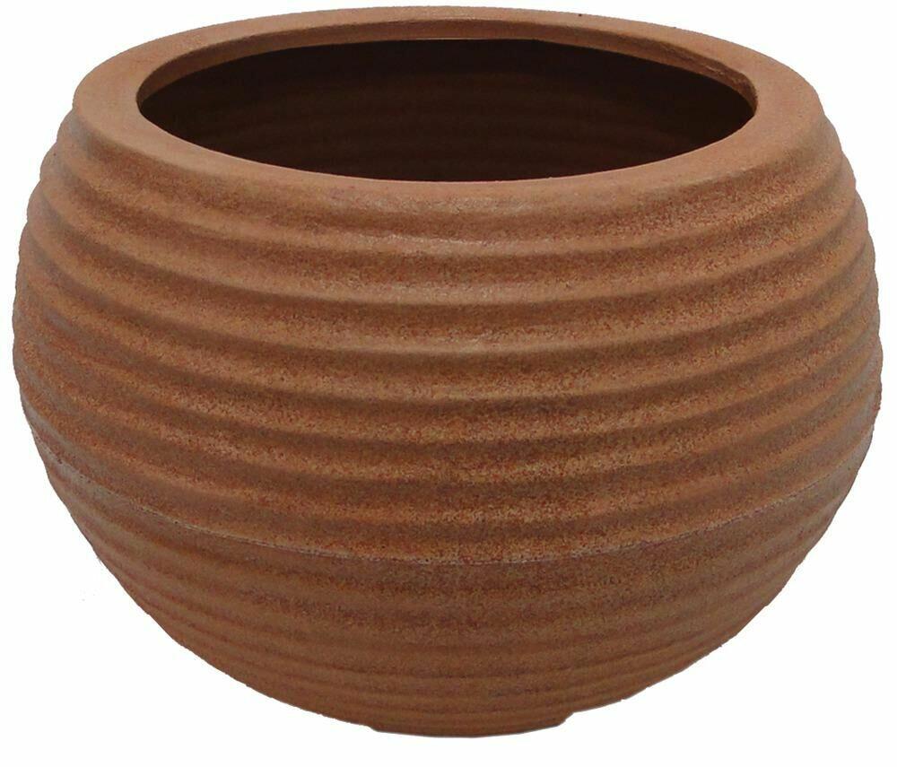 Vaso Bromélia Redondo 37x36cm Rusty Vasart