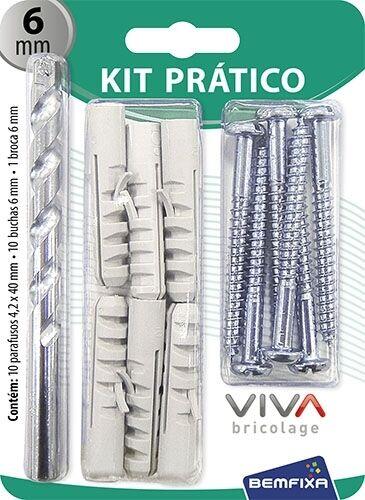 Kit Buchas para Concreto Bemfixa 6mm com Parafuso e Broca 21 Peças 3372