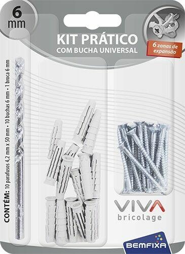 Kit Buchas para Concreto Bemfixa 6mm com Parafuso e Broca 21 Peças 3761