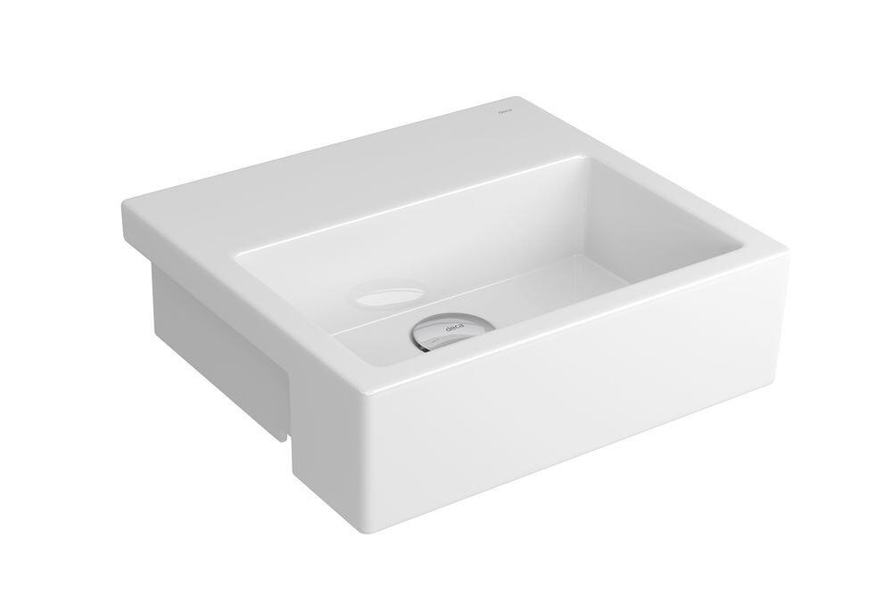 Cuba para Banheiro de Semi Encaixe Retangular com mesa 36,5x32 Branco Gelo L.733.17 Deca
