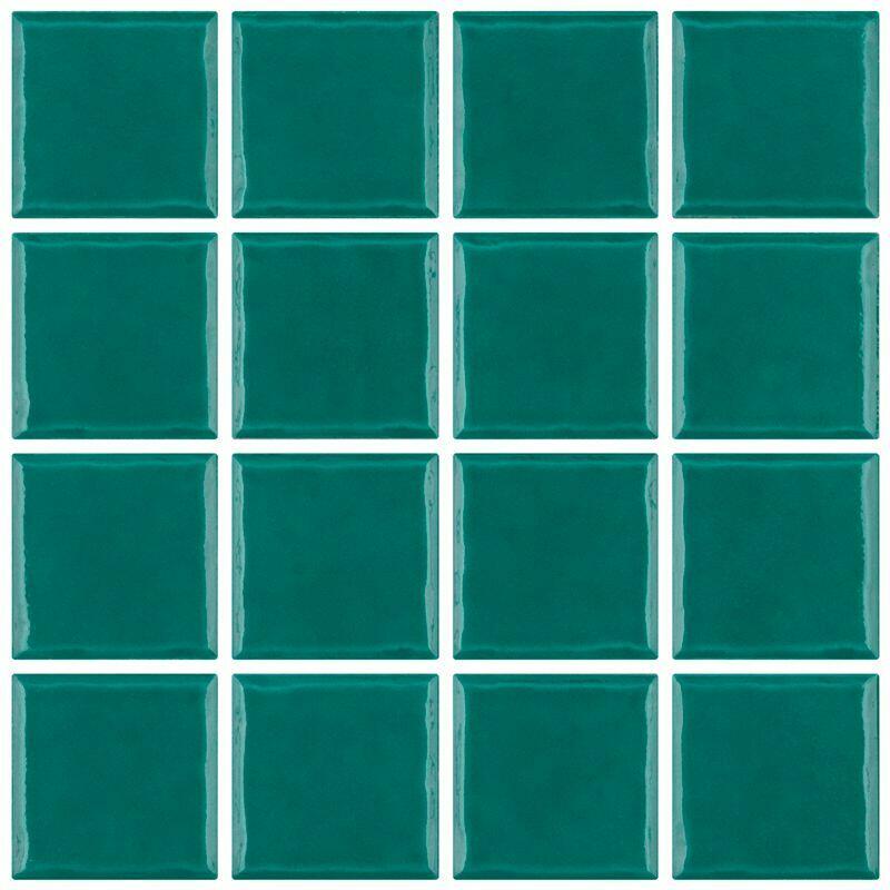 Piso Cerâmico Telado Prisma Esmeralda Bold Brilhante 7,5x7,5 Portobello