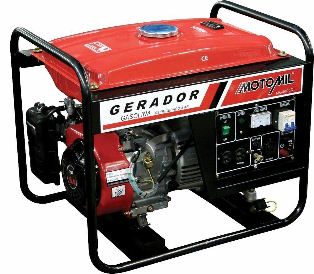 Gerador de Energia à Gasolina MG-3000CL 4T Partida Manual Retrátil Bivolt Motomil
