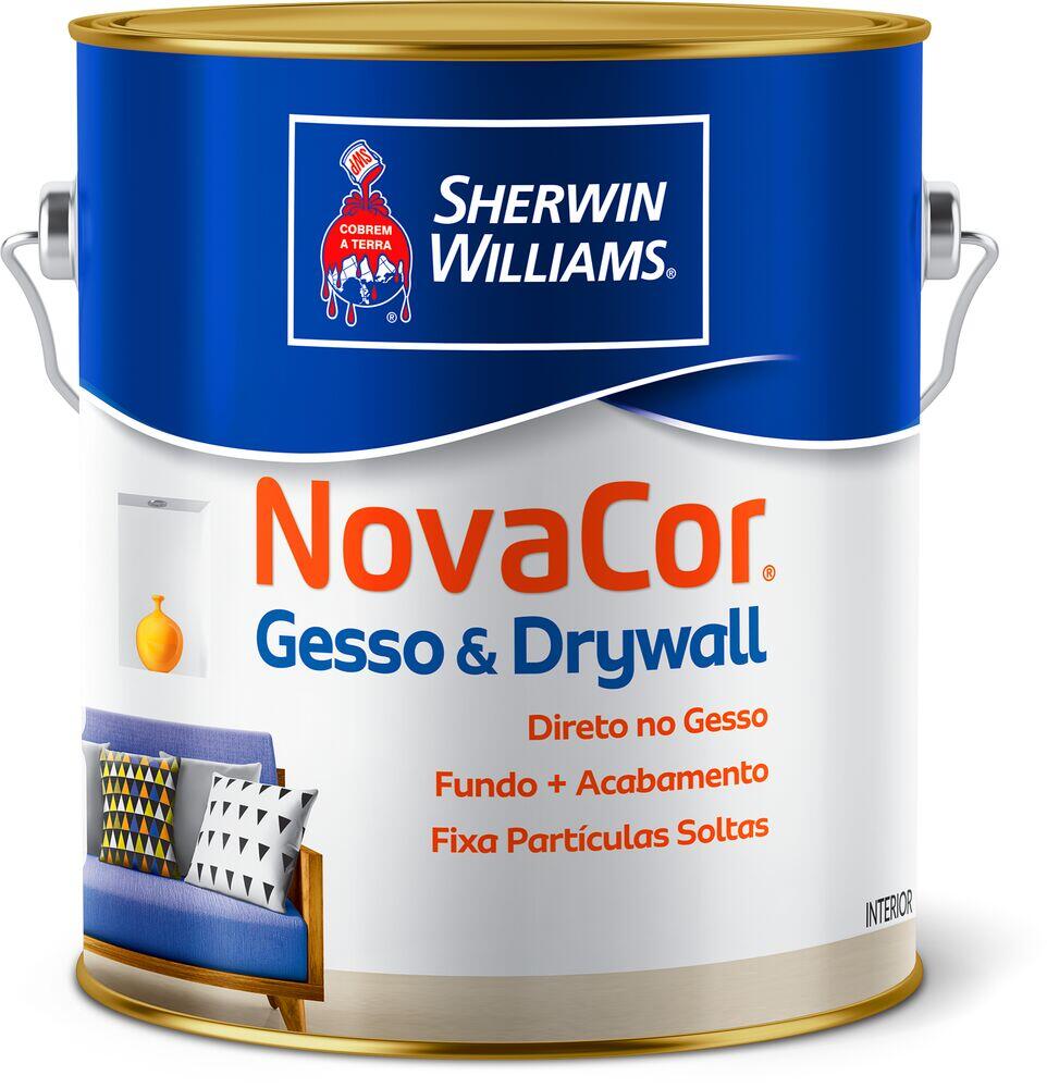 Tinta Acrílica Sherwin Williams Novacor Gesso & Drywall Standard 3,6L Branco Fosco