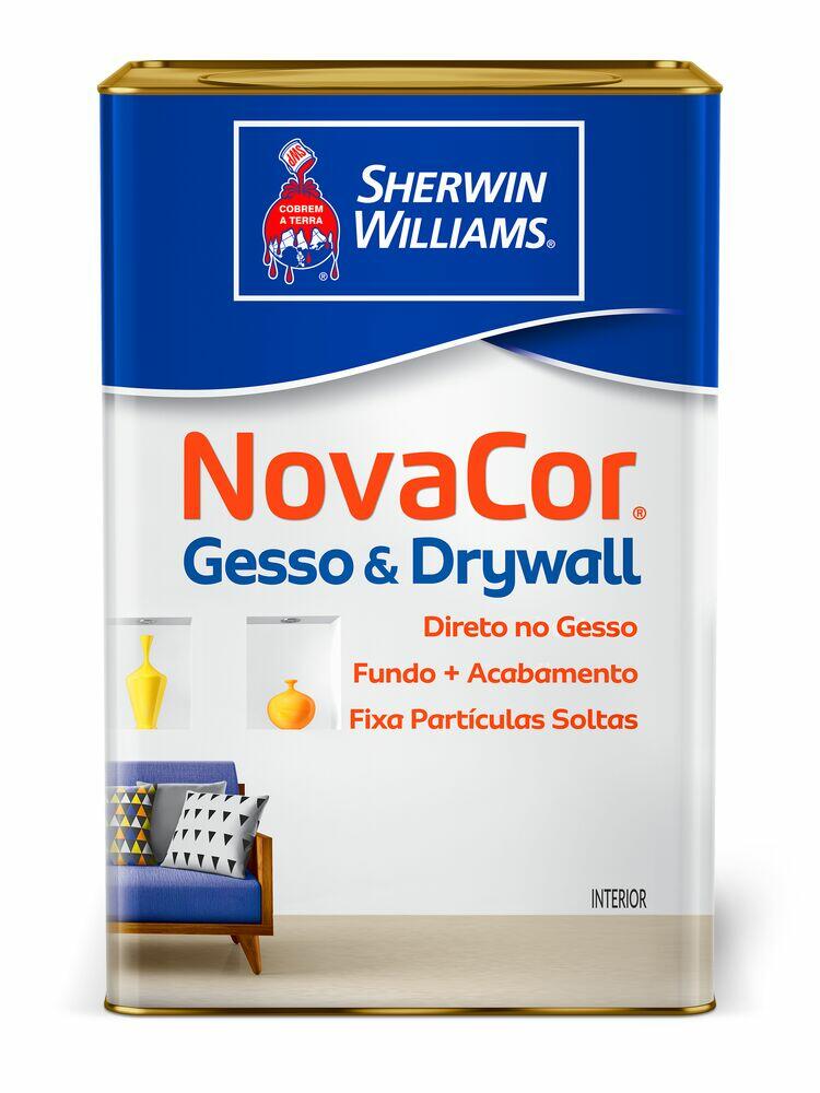 Tinta Acrílica Sherwin Williams Novacor Gesso & Drywall Standard 18L Branco Fosco