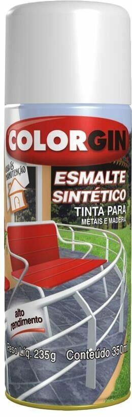 Tinta Spray Colorgin Esmalte Sintético Sherwin Williams 350ml Preto Alto Brilho