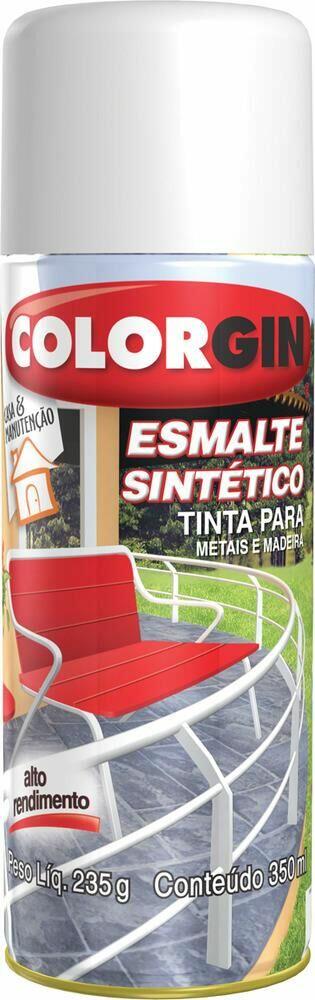 Tinta Spray Colorgin Esmalte Sintético Sherwin Williams 350ml Preto Fosco