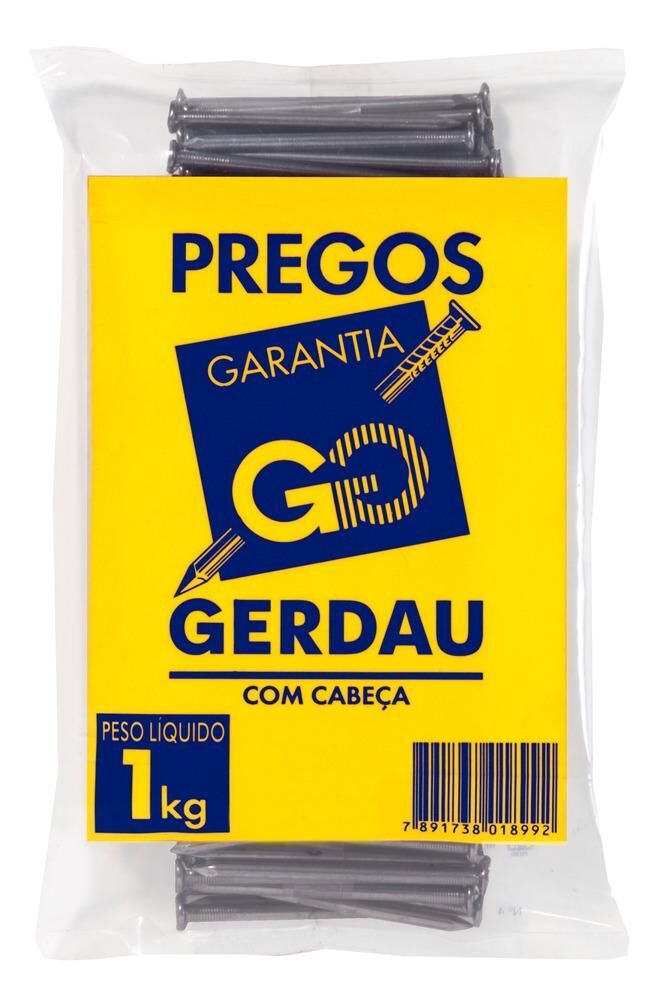 Prego com Cabeça Gerdau 16x24 Galvanizado 1kg
