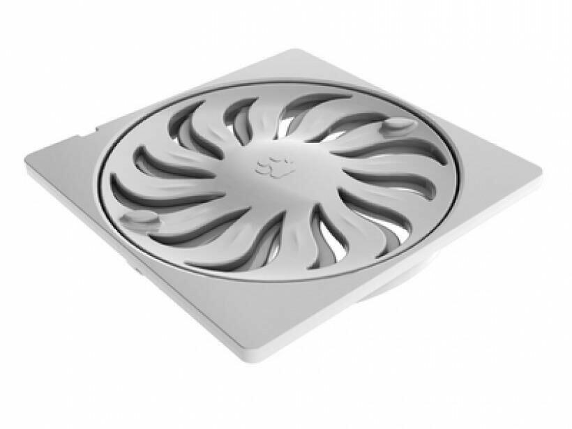 Grelha para Ralo PVC Quadrada 10cm com Fecho Branca Tigre
