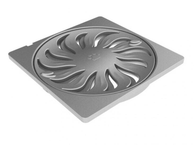 Grelha para Ralo PVC Quadrada 15cm com Fecho Tigre