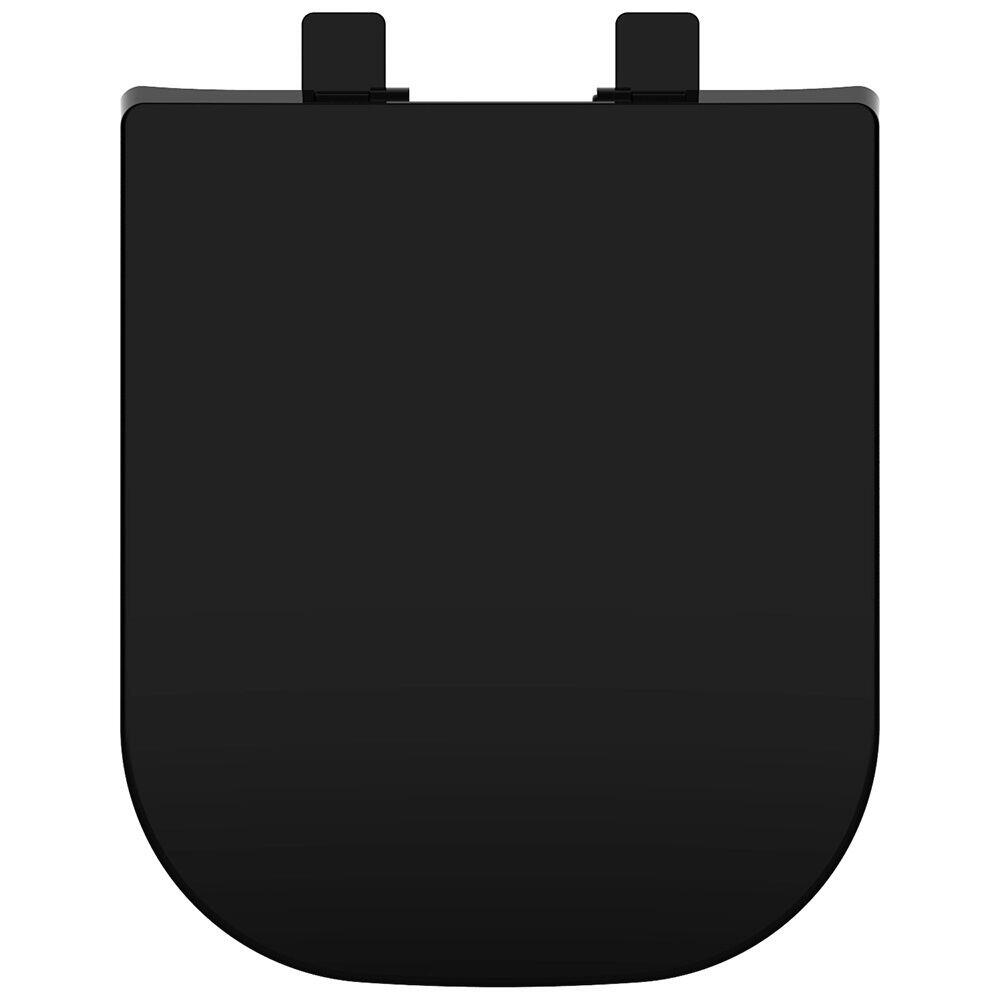 Assento Sanitário Termofixo Gap/Debba/Quadrado Ebano com Queda Amortecida Preto Hidrofama
