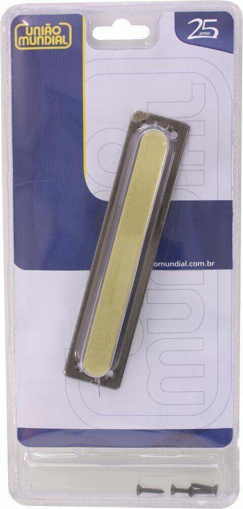 Puxador União Mundial Médio Quadrado 15cm Latão Oxidado
