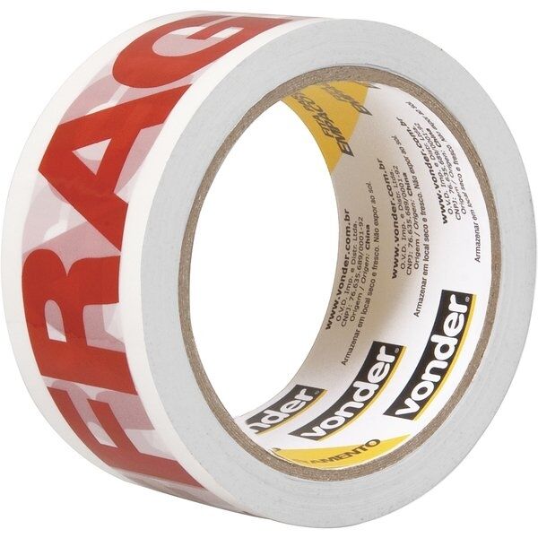 Fita Autoadesiva 48mmx50mm Frágil Branco Vonder