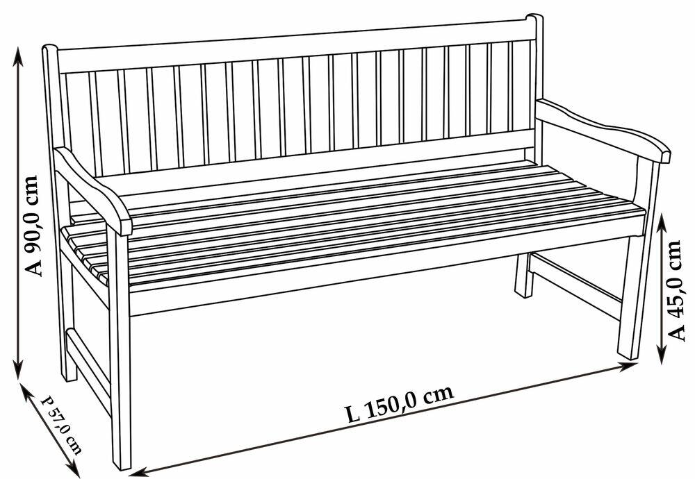 Banco de Madeira Lyptus 150cm Metalnew