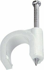 Fixador de Fio Coaxial 8mm Branco 100 Peças Bemfixa