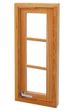 Janela Pivotante Madeira Angelim Madecen 120x40cm 1 Folha para Vidro Quadriculado