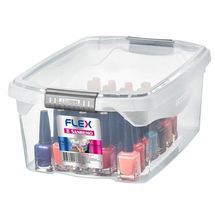 Caixa Organizadora Trava/Tampa Sanremo 6L 31,8x22,8x13,1cm Transparente