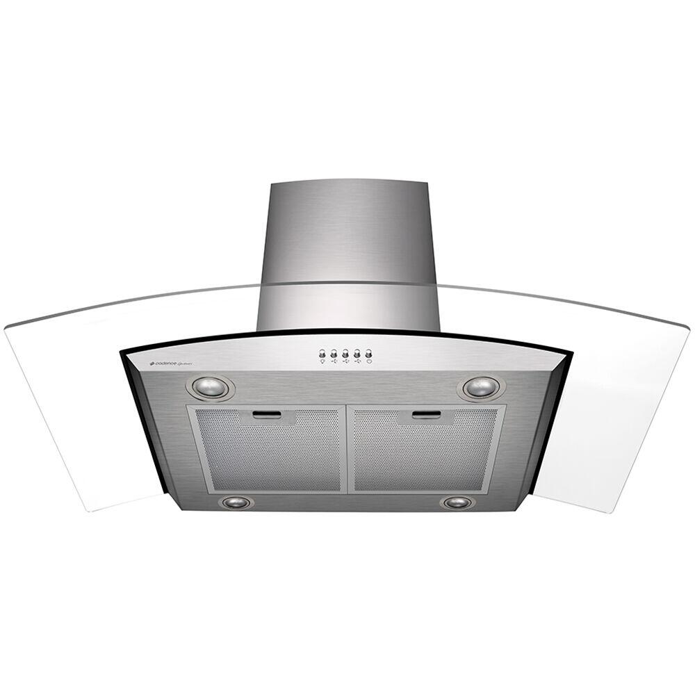 Coifa de Ilha Gourmet Vidro Curvo 90cm Inox Cadence
