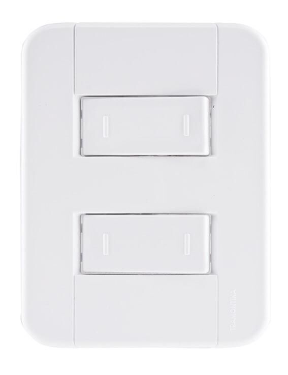 Conjunto Interruptor Tablet 2 Módulos Paralelos 10A Branco Tramontina