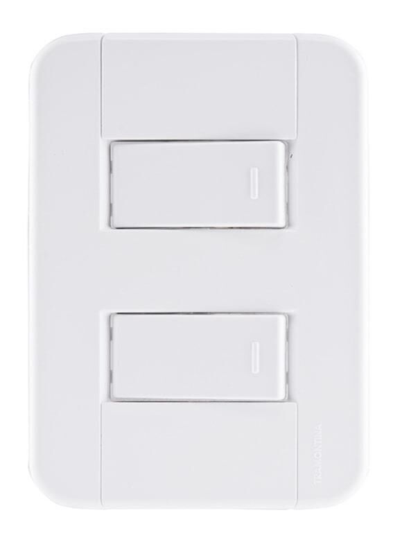 Conjunto Interruptor Tablet 2 Módulos Simples 10A Branco Tramontina