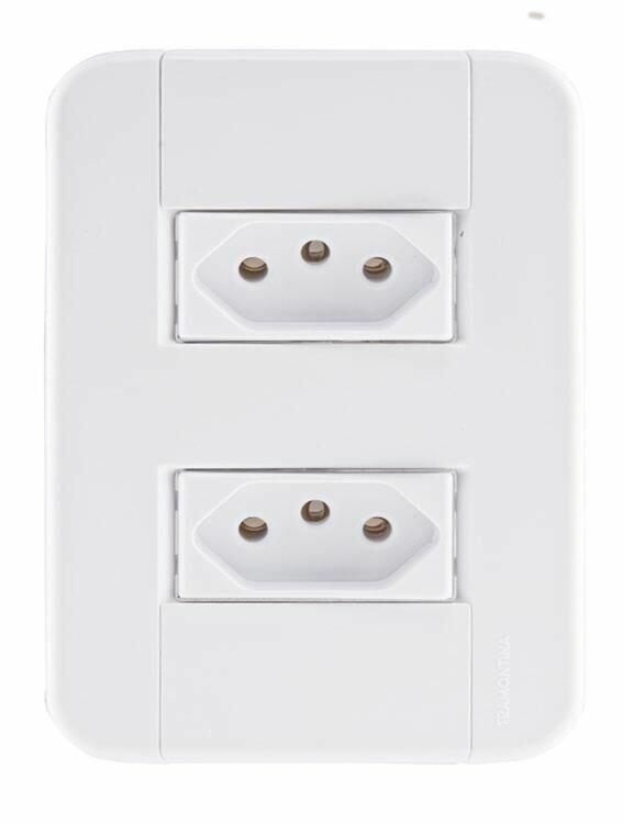 Conjunto Tomada Tablet 2 Módulos 2P+T 10A Branco Tramontina