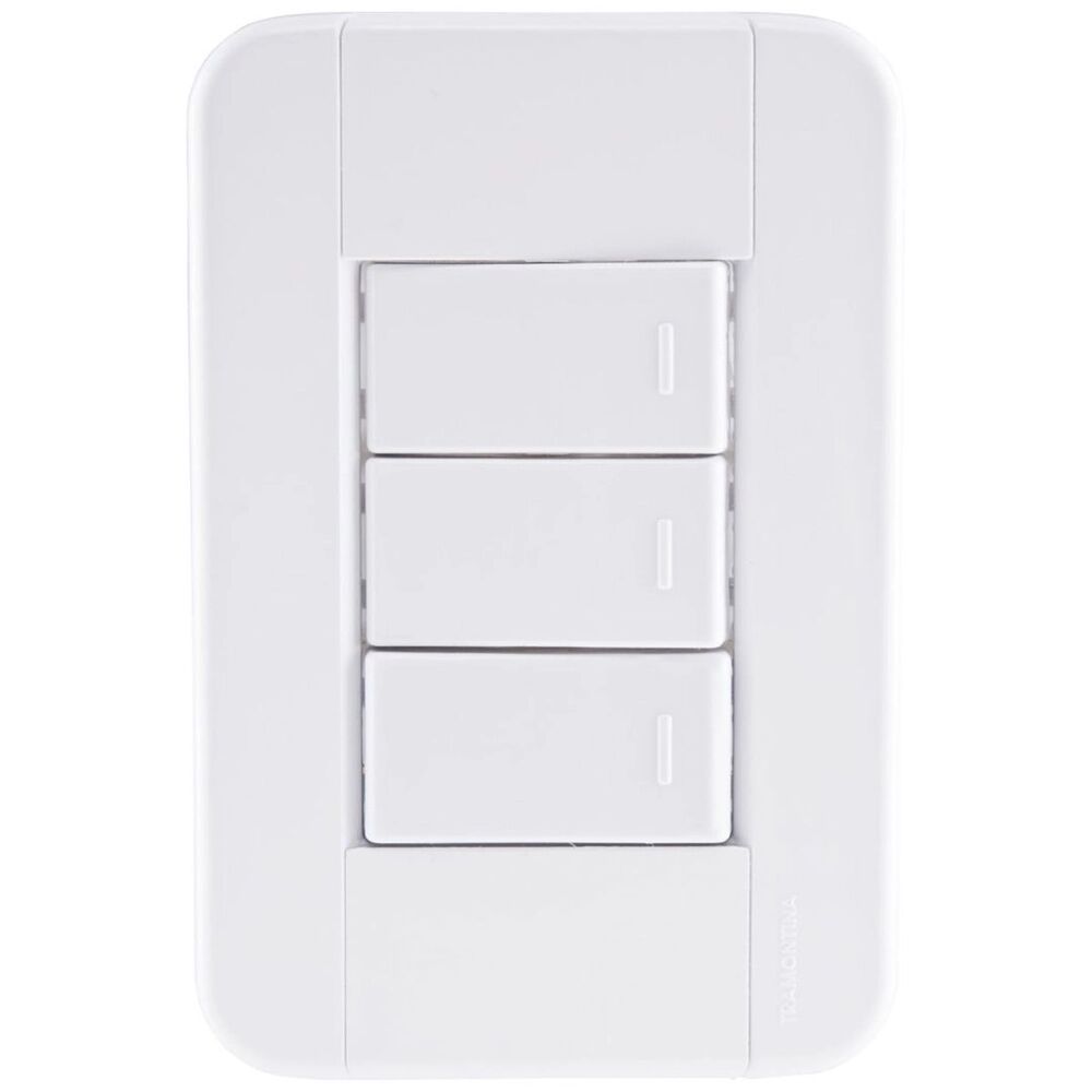 Conjunto Interruptor Tablet 3 Módulos 10A Branco Tramontina