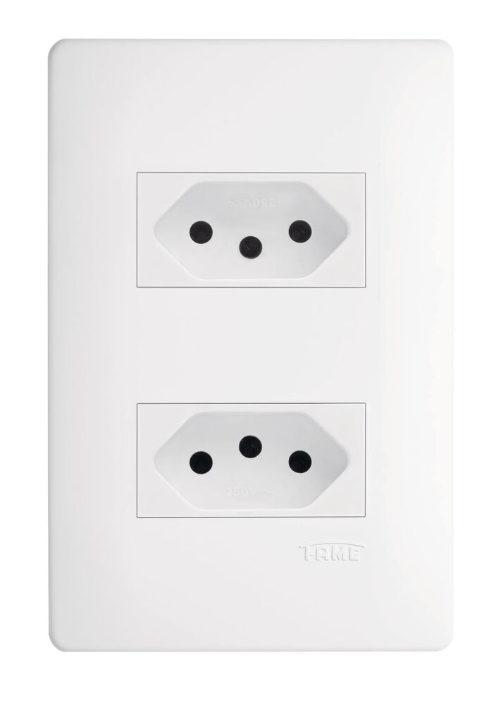 Conjunto Tomada Habitat 2 Módulos 2P+T 20A Branco Fame
