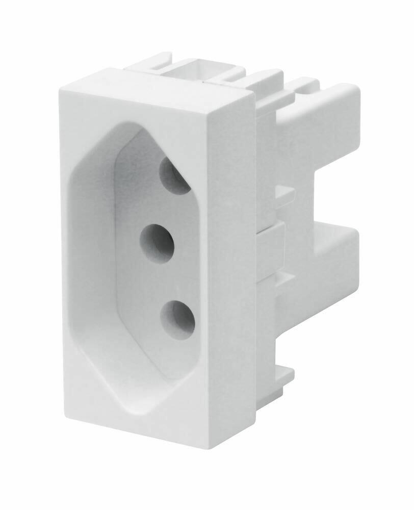 Módulo Tomada 2P+T Habitat 10A Branco Fame