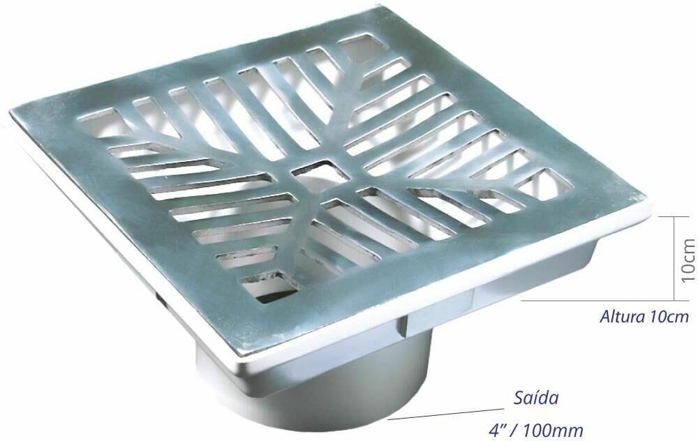 Ralo PVC e Alumínio Costa Navarro Saída por Baixo 18x18cm