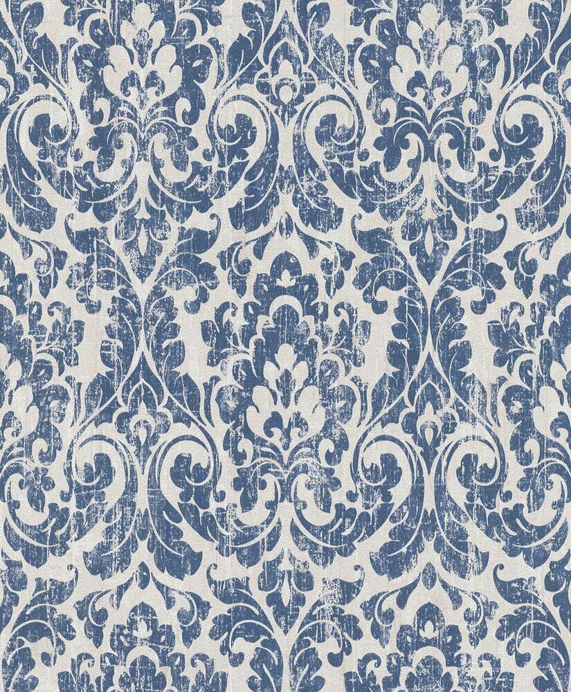 Papel de Parede Diagonal 0,53x10m Arabesco plus 5162 Azul