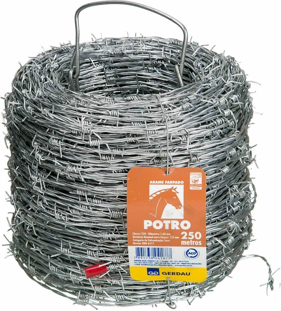 Arame Aço Farpado Potro Bitola 1,6mm 250m Gerdau