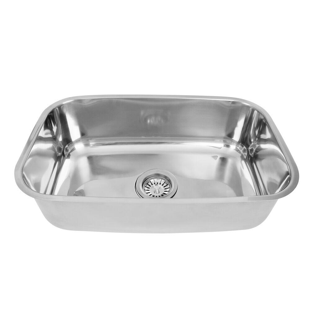 Cuba para Cozinha de Embutir Com Válvula Alto Brilho Inox Simples 56x34cm Addra