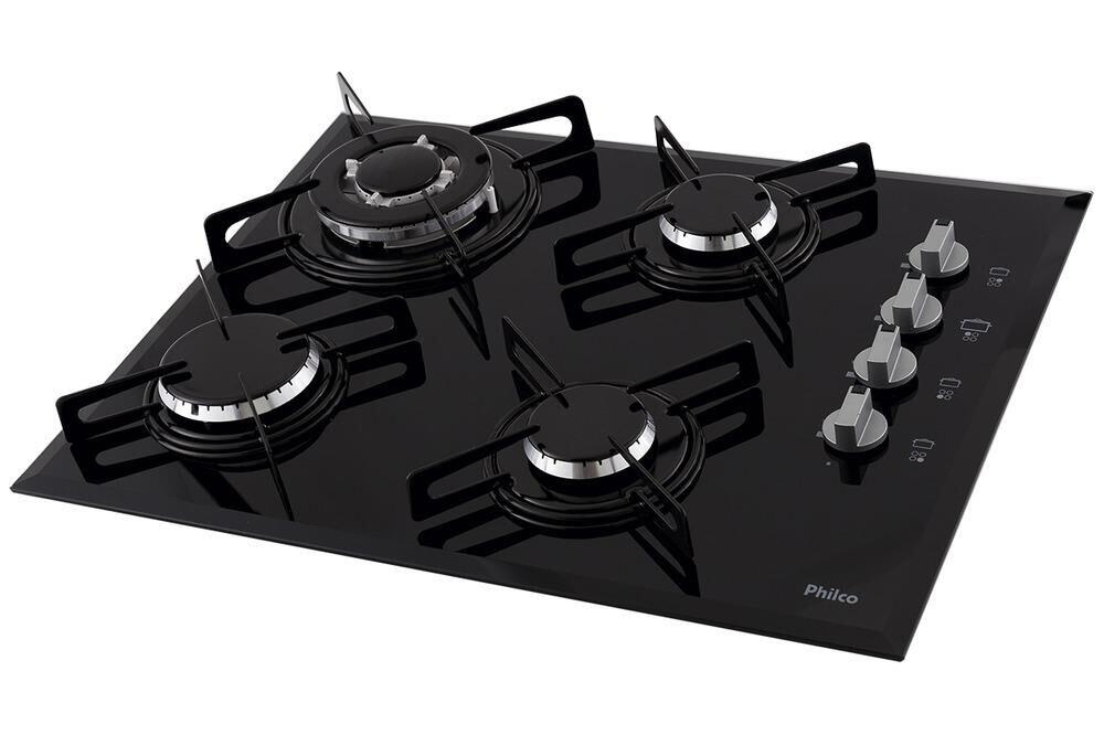 Cooktop a Gás Chef 4 Bocas Tripla Chama Preto Philco