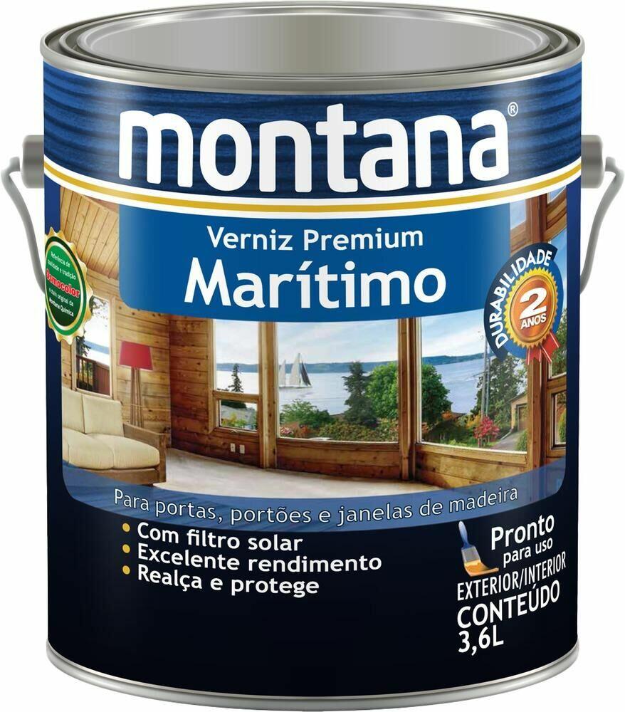 Verniz Marítimo Premium 3,6L Transparente Brilhante Montana