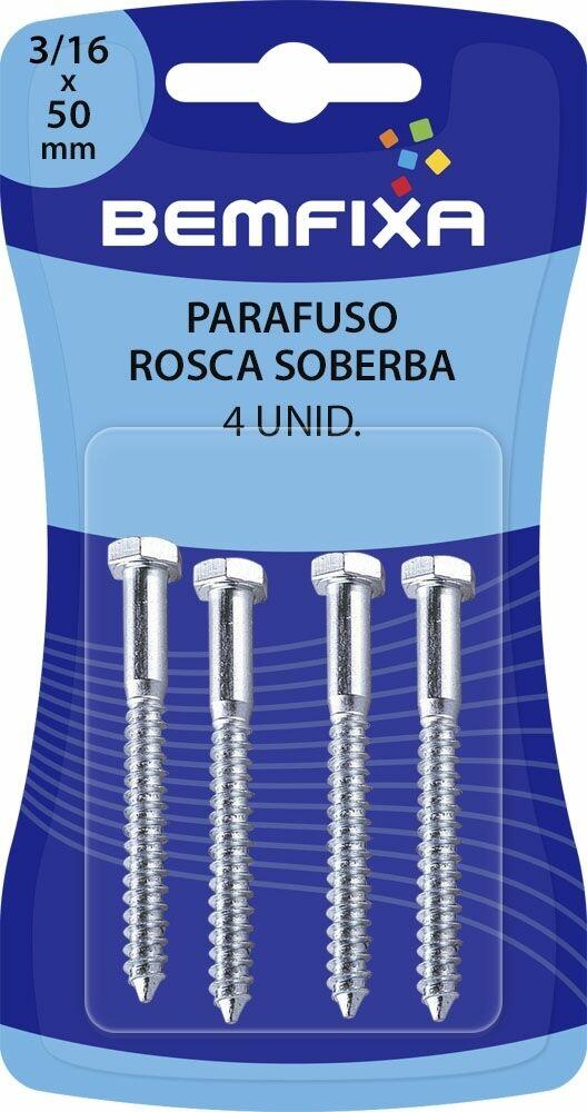 Parafuso de Ferro Rosca Soberba com Sextavado Bemfixa 3/16