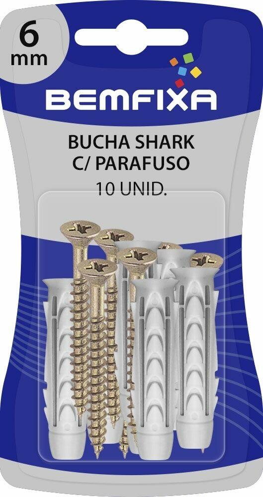 Parafuso de Ferro com Bucha Bemfixa 4,5x40mm Cabeça Chata 10 Peças 3161