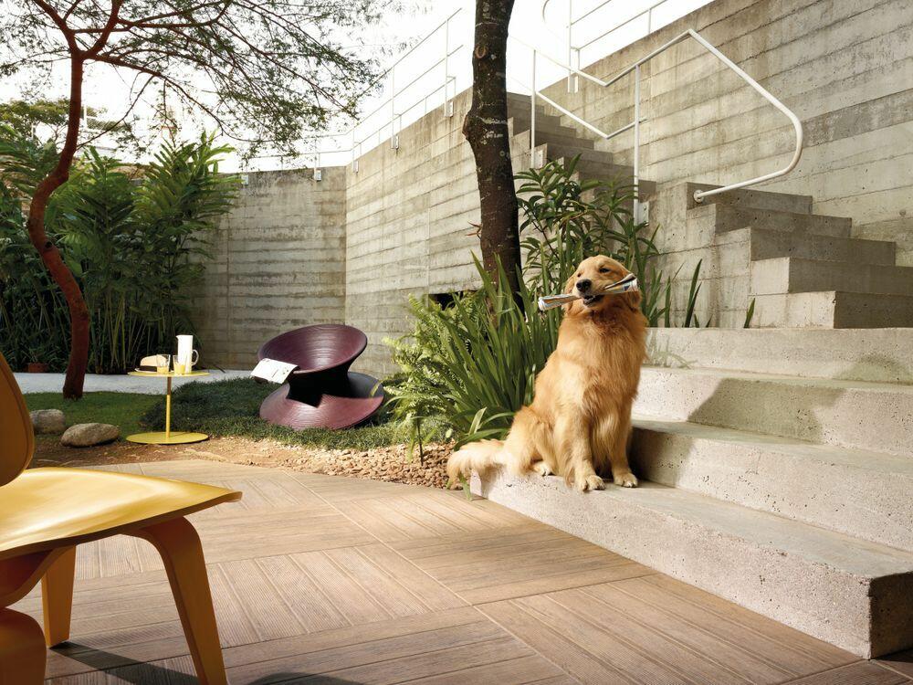 Porcelanato Externo Deck Peroba Envelhecida Castanho Bold 60x60 Portobello