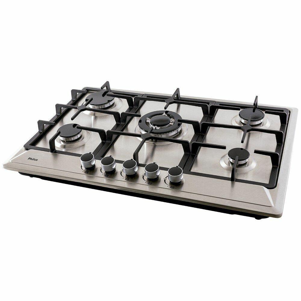 Cooktop a Gás 5 Bocas Tripla Chama Inox Philco
