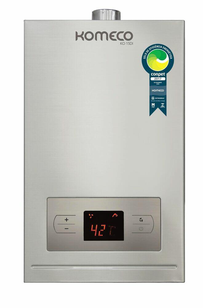 Aquecedor de Água a Gás GN Digital 15L/min Inox KO 15 DI Komeco